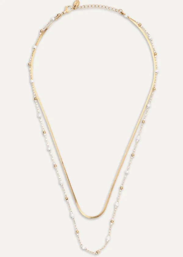 Double Delight Layered Necklace in 18K Gold-Plated
