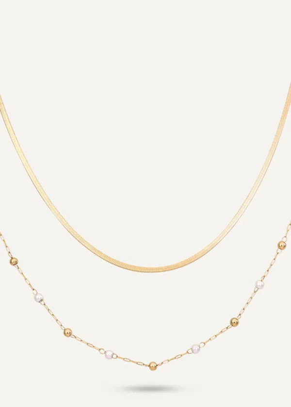 Double Delight Layered Necklace in 18K Gold-Plated