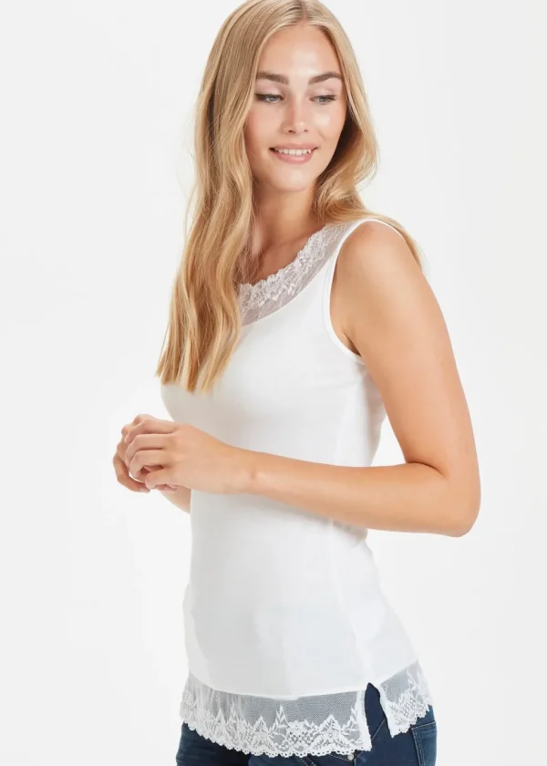 Florence Vest Top in Chalk
