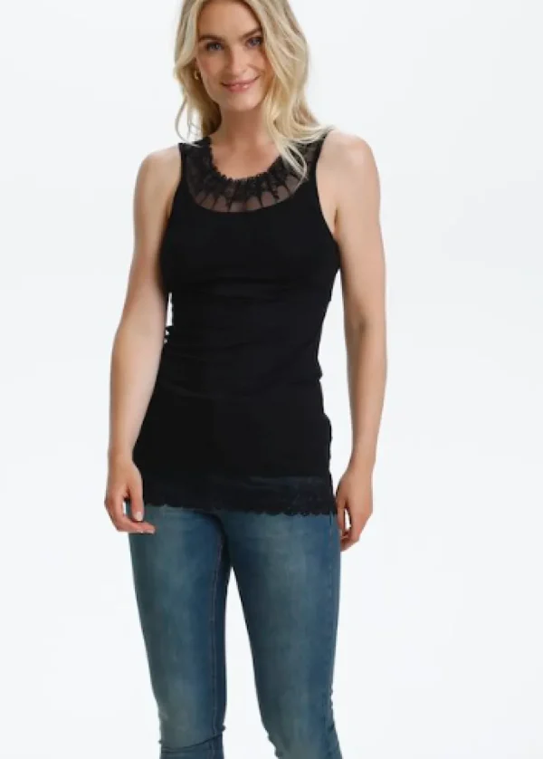 Florence Vest Top in Pitch Black