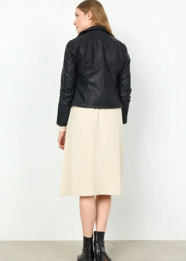 Gunilla 7 Faux Leather Jacket in Black