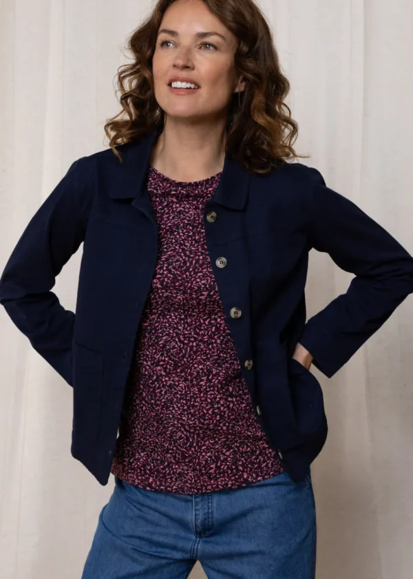 Langston Stretch Twill Jacket in Navy