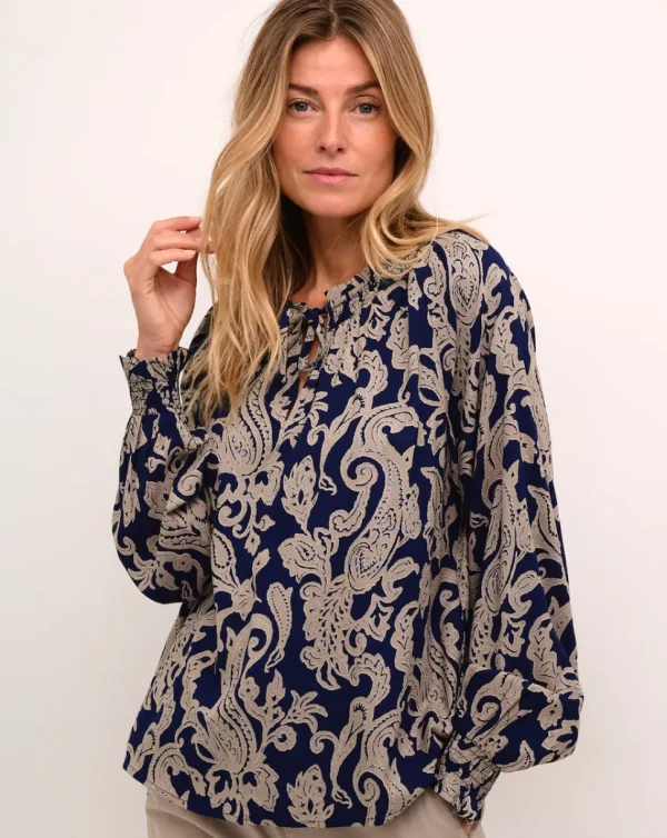 Lucy Blouse in Blue Paisley