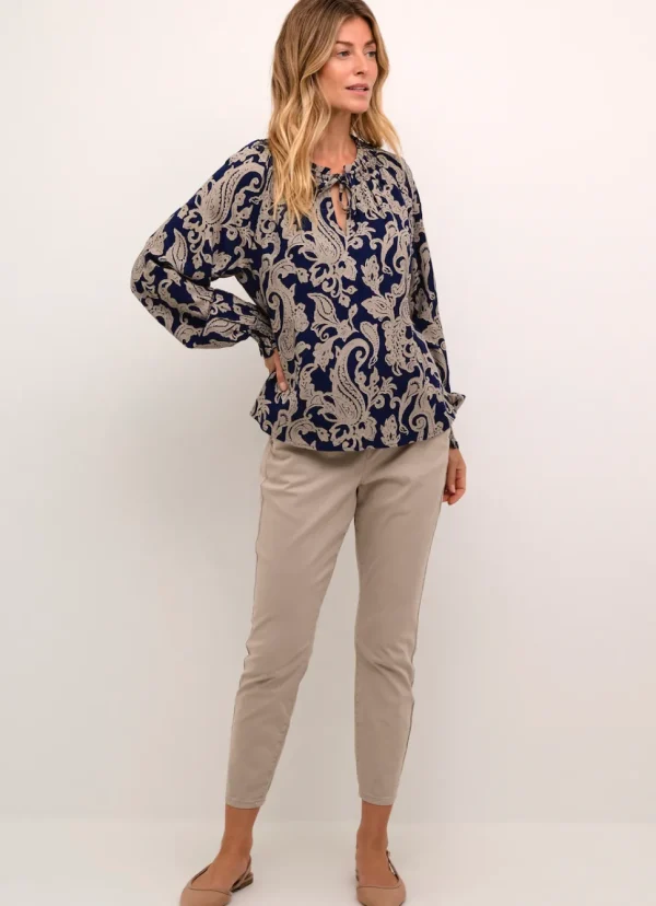 Lucy Blouse in Blue Paisley