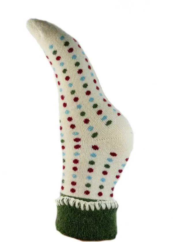 Luxurious Cuff House Socks with Multicoloured Dots