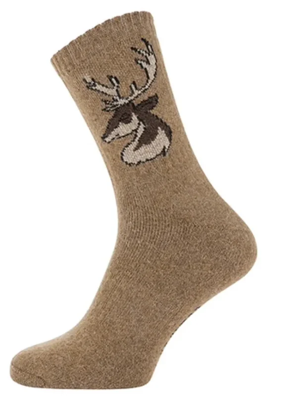 Luxurious Mens Stag Head Wool Blend Socks