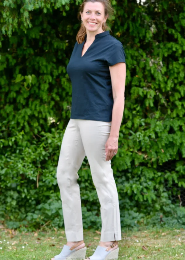 Robell Full Length Marie Trousers in Putty Grey 92