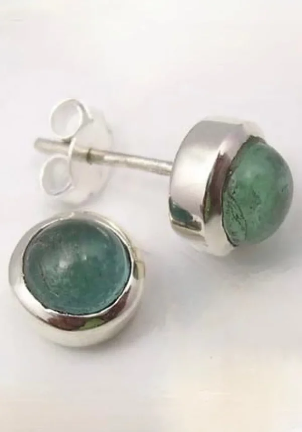 Solid Silver Apatite Stud Earrings