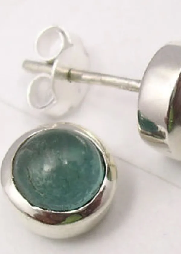 Solid Silver Apatite Stud Earrings