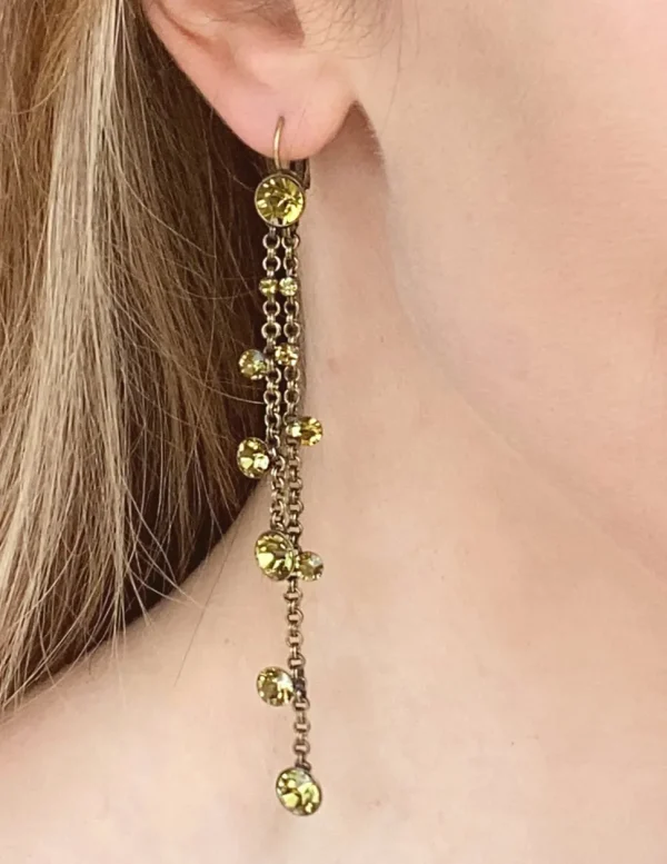 Someshine, Sometime Crystal Encrusted Chain Earrings