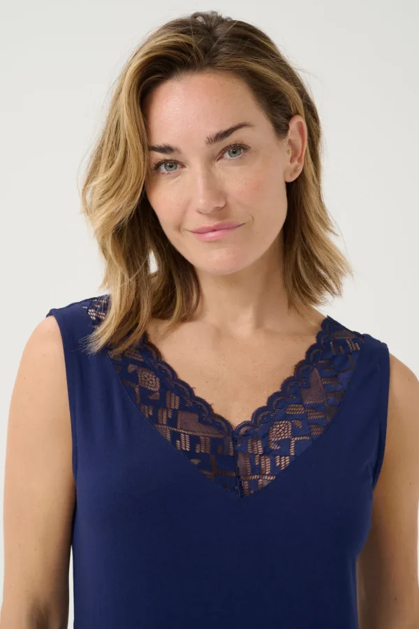Trulla Vest Top in Ocean Cavern Blue