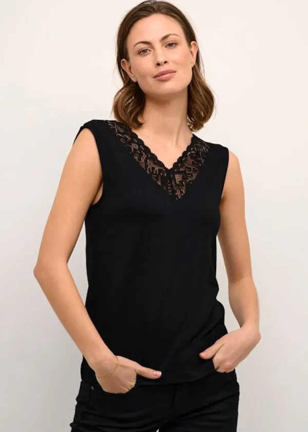 Trulla Vest Top in Pitch Black